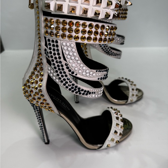 Philipp Plien White sandal with studs and Swarovski - Picture 5 of 7